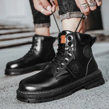 Botas Men Leather Shoes Fashion Motorcycle Men Ankle