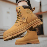 Botas Men Leather Shoes Fashion Motorcycle Men Ankle