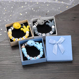 Boxed Personalized Name Baby Nipple Clips Silicone Beaded