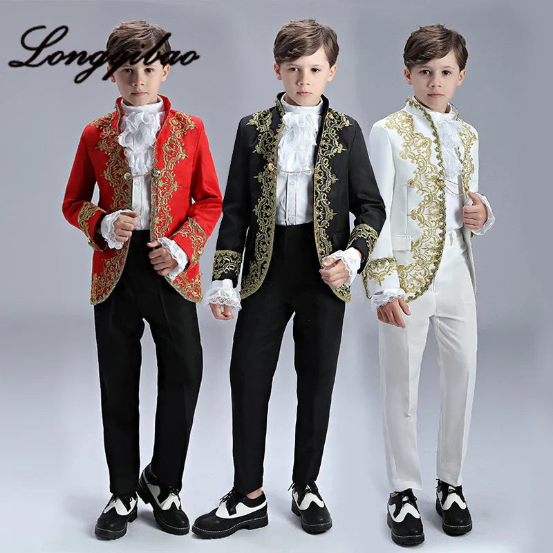 Boys European Style Court Drama Costume Children Golden