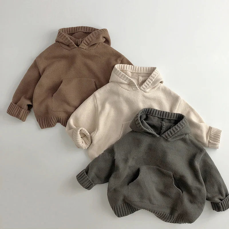 Boys Sweaters Hoodie Knit Pullover Loose Style Girl