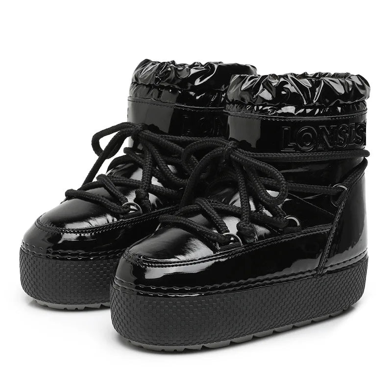 Brand Design Laceup Snow Boots 2024 Winter Women