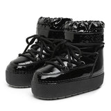 Brand Design Laceup Snow Boots 2024 Winter Women