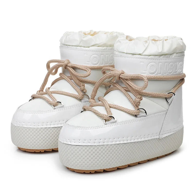 Brand Design Laceup Snow Boots 2024 Winter Women