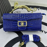 Brand Designers Handbags Women Leather Crocodile Stone Pattern Bag Cat Shape Golden Metal Handle Ladies Shoulder Cross Body Bags