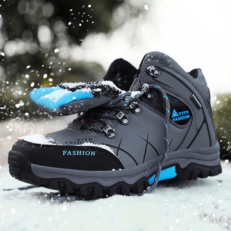 Brand Men Winter Snow Boots Waterproof Leather Sneakers