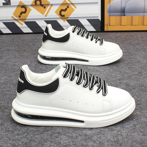 Branded air-cushion white shoes for men and women, casual sneakers for couples, fashionable and versatile white sneakers