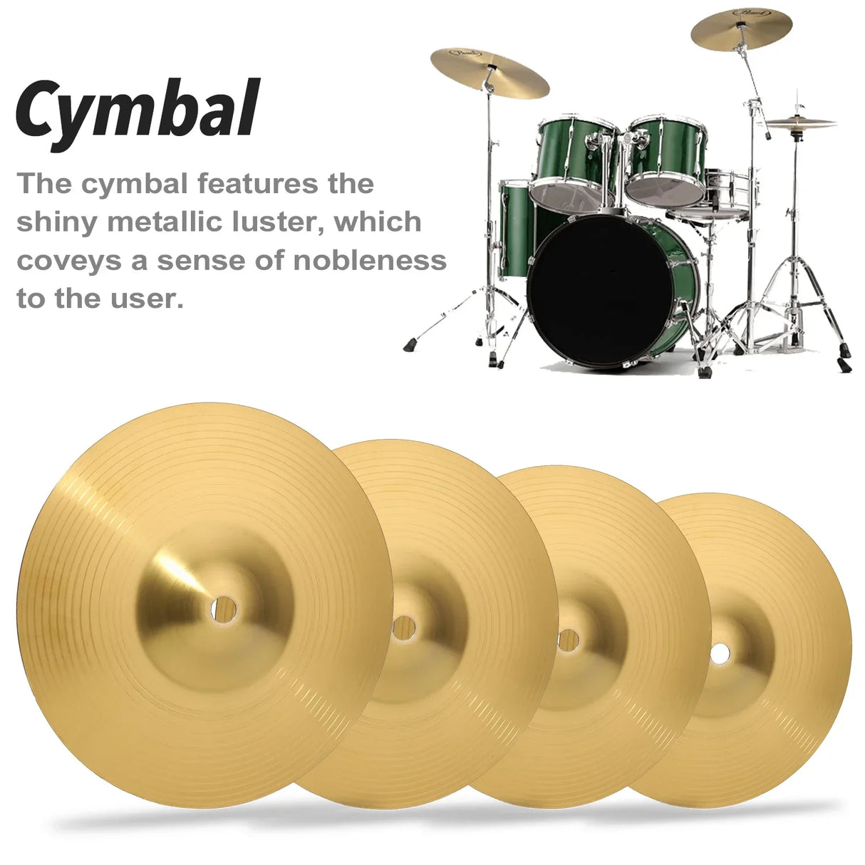 Brass Crash Cymbal Drum Instrument Cymbals Practical Alloy