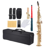 Brass Straight Soprano Saxophone Bb BFlat Woodwind Instrument
