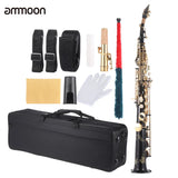 Brass Straight Soprano Saxophone Bb BFlat Woodwind Instrument