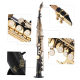 Brass Straight Soprano Saxophone Bb BFlat Woodwind Instrument
