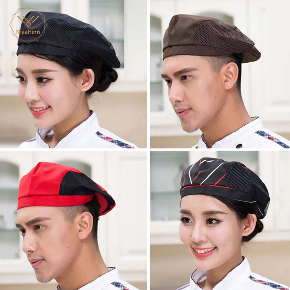 Breathable Chef Caps Cafe Bar Waiter Beret Restaurant