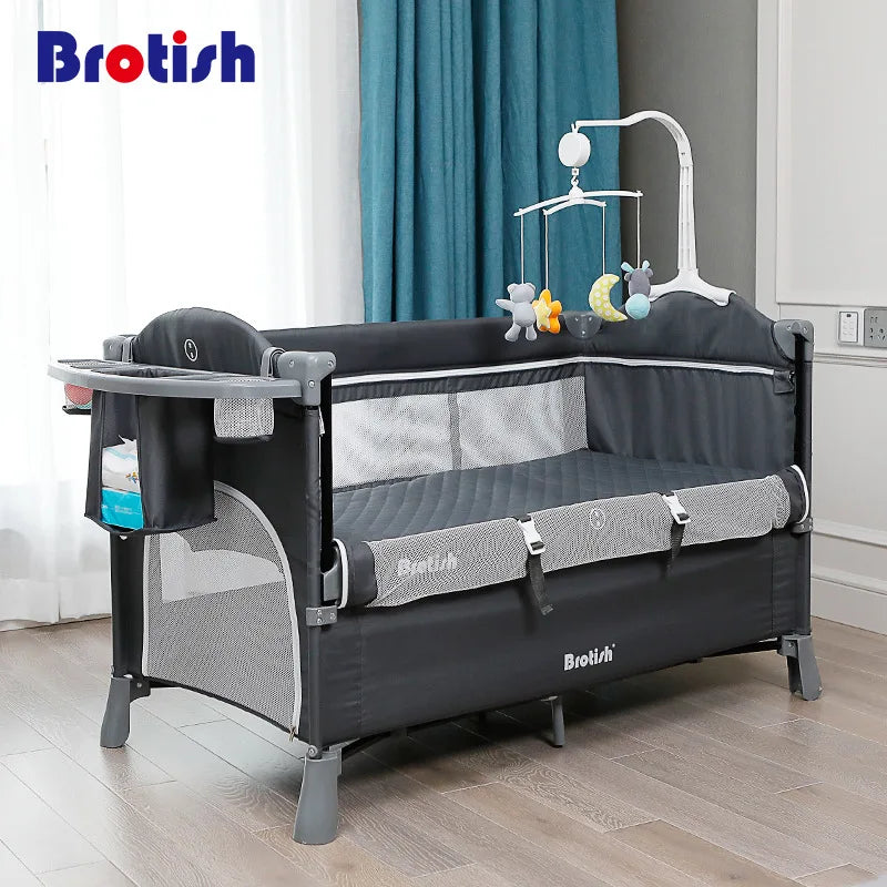 Brotish New Upgrade Multifuction Baby Crib Splicing Large