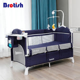 Brotish New Upgrade Multifuction Baby Crib Splicing Large