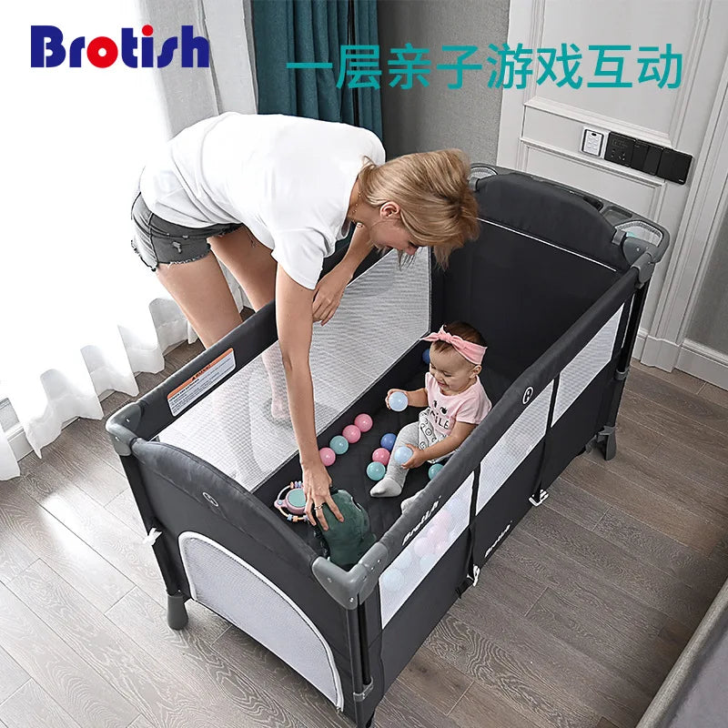 Brotish New Upgrade Multifuction Baby Crib Splicing Large