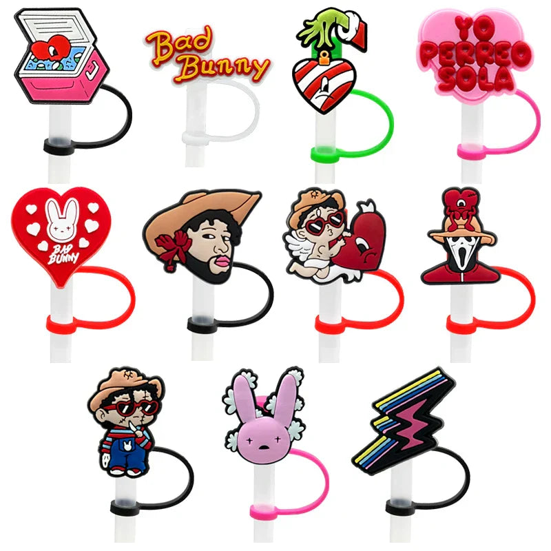 Bulk Sale Popular Drinking Straw Toppers Bad Bunny