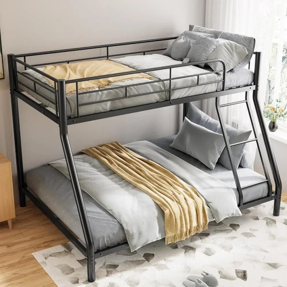 Bunk Bed with Ladder and Safety Railing, Suitable