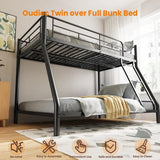 Bunk Bed with Ladder and Safety Railing, Suitable