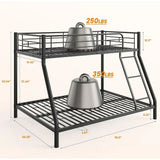 Bunk Bed with Ladder and Safety Railing, Suitable