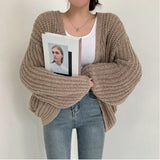 CAKULO Vintage Harajuku Lantern Sleeve Women Cardigan Sweater
