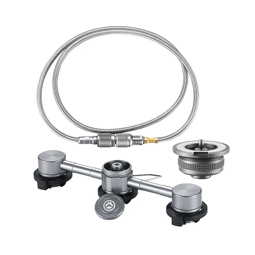 CAMPINGMOON 3In 1 Butane Adapter Extension Hose Split