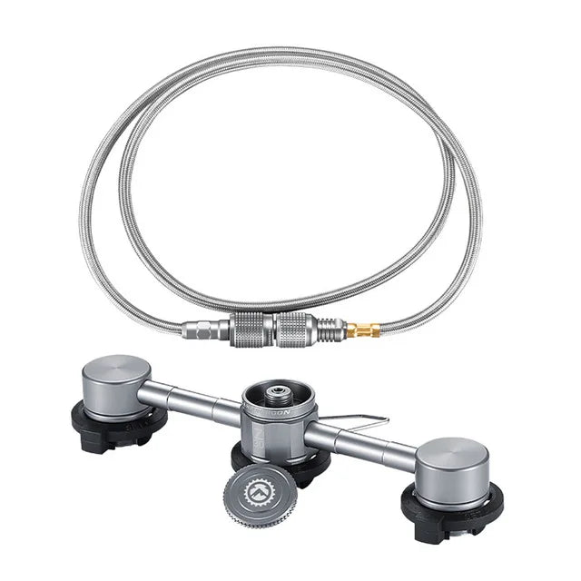 CAMPINGMOON 3In 1 Butane Adapter Extension Hose Split