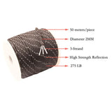 CAMPINGSKY Reflective Paracord 2mm 3 Strand Core Outdoor