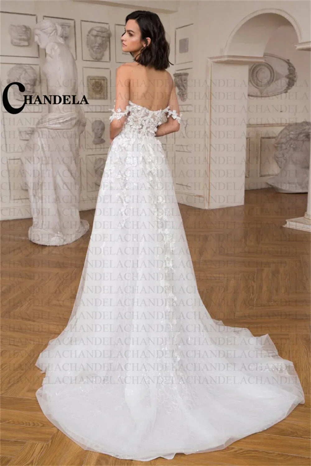 CHANDELA Elegant Wedding Dresses Off the Shoulder Sweetheart Appliques A-Line Bridal Gown Robe De Mariée For Women Custom Made