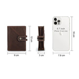 CONTACT'S Genuine Leather AirTag Wallets for Men RFID Aluminum Card Holder Metal Wallets Zip Coin Purse Money Clip Men's Wallets