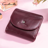 CONTACT'S Genuine Leather Wallets for Women Short Fashion Women's Purses Handbags Female Bags Card Holder Coin Purses Money Clip