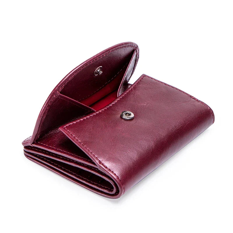 CONTACT'S Genuine Leather Wallets for Women Short Fashion Women's Purses Handbags Female Bags Card Holder Coin Purses Money Clip