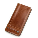 CONTACT'S RFID Men Wallet Genuine Leather Clutch Wallets Male Casual Long Purse with Phone Pocket Large Capacity Card Holder Bag