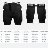 COPOZZ Extreme Sports Ski Skate Snowboard Protection Skiing Protector Knee Pads Skating Protective Hip Padded Shorts Pants S-XL