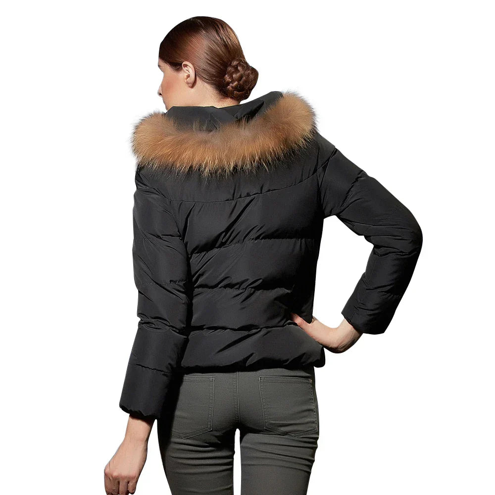 COUTUDI Women Winter Down Coat With Fur Hooded