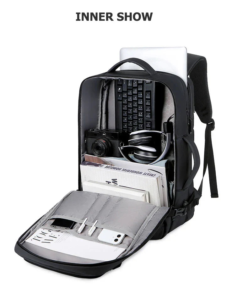 CROSSTEN 40L Large Capacity Expandable Backpacks USB Charging