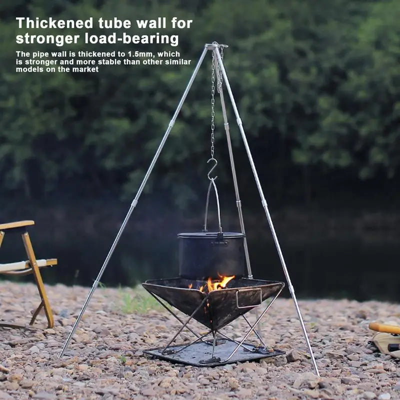 Camping Bonfire Tripod Portable Triangle Support For Hanging