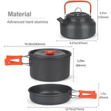 Camping Cookware Kit Outdoor Cooking Set Aluminum Equipment