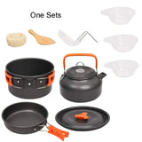 Camping Cookware Kit Outdoor Cooking Set Aluminum Equipment