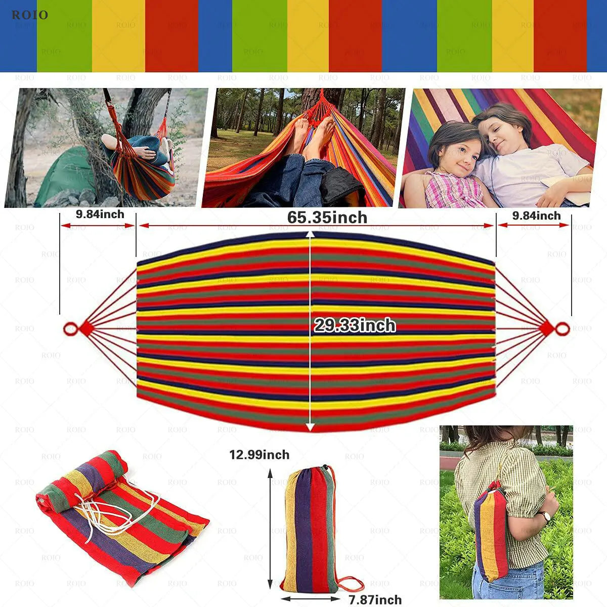 Camping Hammock Thickened Durable Fabric Canvas Single Hammocks