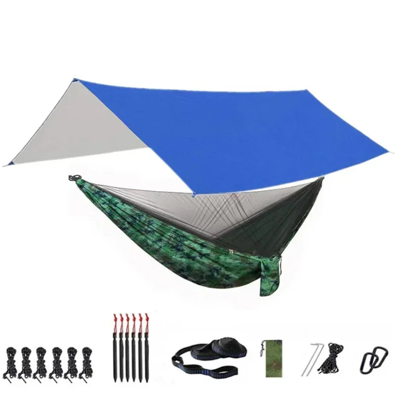 Camping Hammock with Bug Net and Rainfly Tarp,118x118in