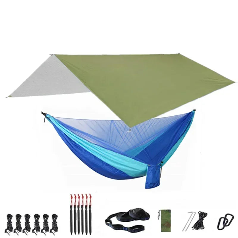 Camping Hammock with Bug Net and Rainfly Tarp,118x118in