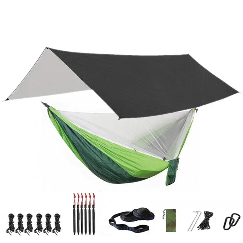 Camping Hammock with Bug Net and Rainfly Tarp,118x118in