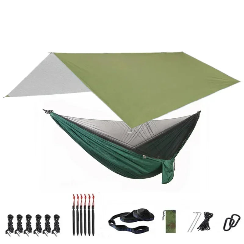 Camping Hammock with Bug Net and Rainfly Tarp,118x118in