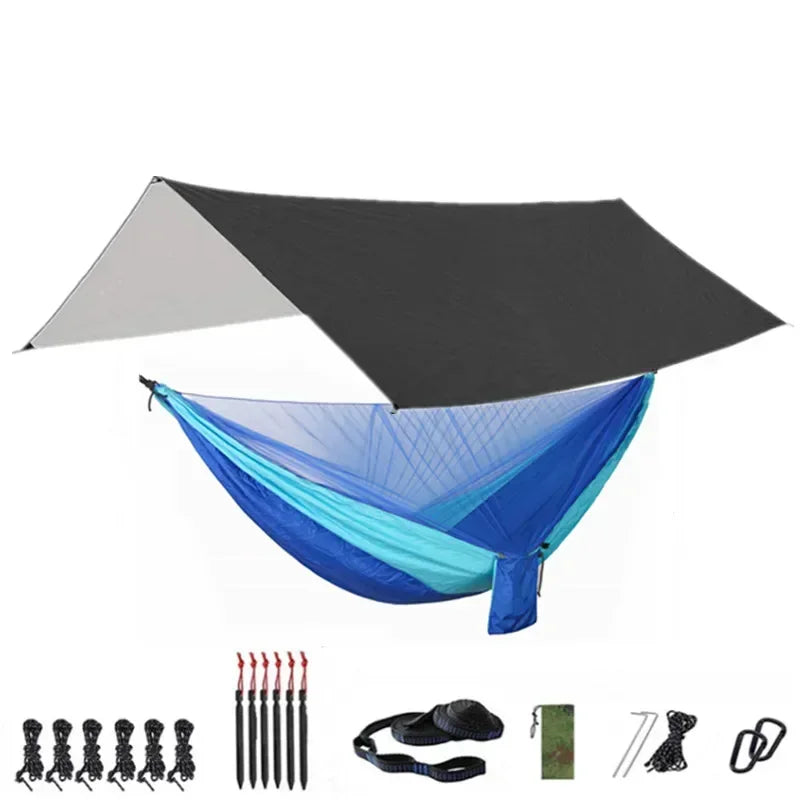 Camping Hammock with Bug Net and Rainfly Tarp,118x118in