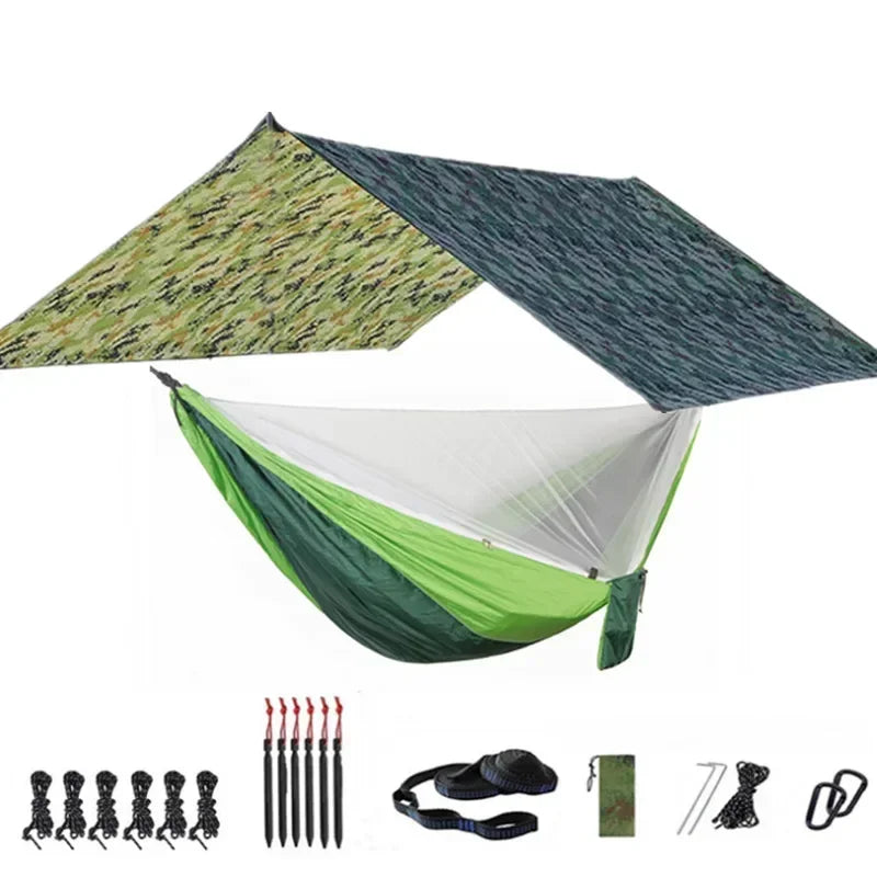 Camping Hammock with Bug Net and Rainfly Tarp,118x118in