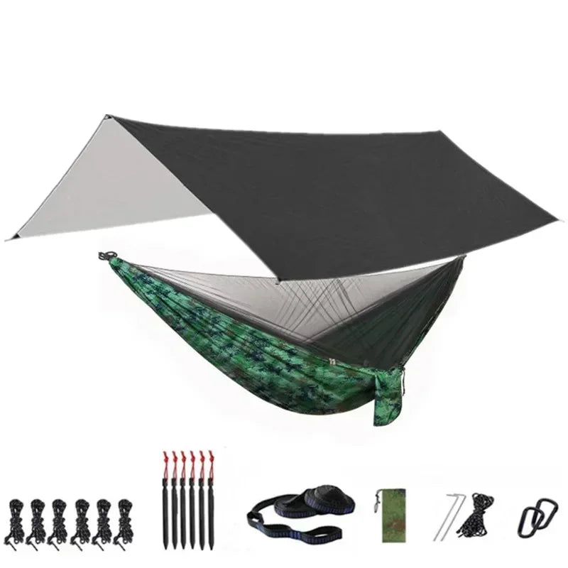 Camping Hammock with Bug Net and Rainfly Tarp,118x118in