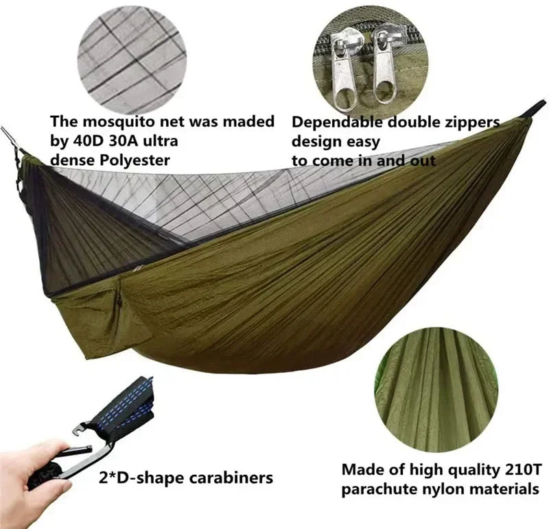 Camping Hammock with Bug Net and Rainfly Tarp,118x118in