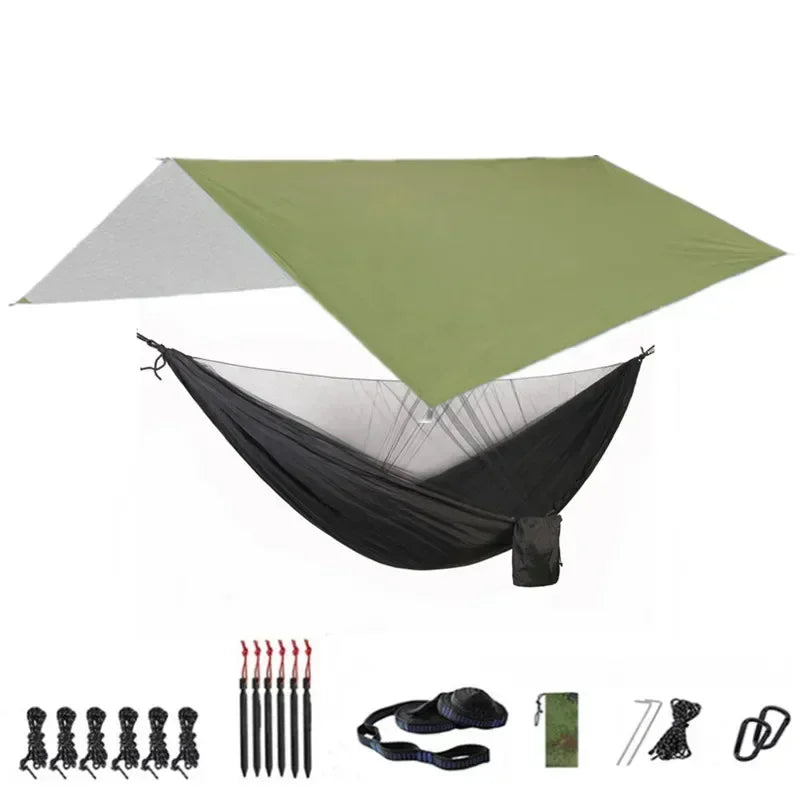 Camping Hammock with Bug Net and Rainfly Tarp,118x118in