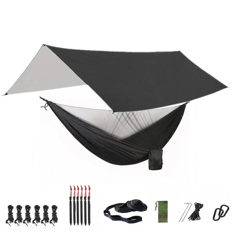 Camping Hammock with Bug Net and Rainfly Tarp,118x118in