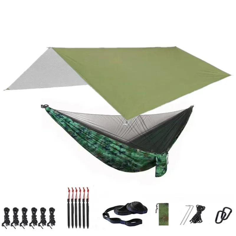 Camping Hammock with Bug Net and Rainfly Tarp,118x118in